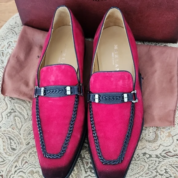 MEZLAN Halsey Red & Black Suede Slip-on Loafer display picture 1
